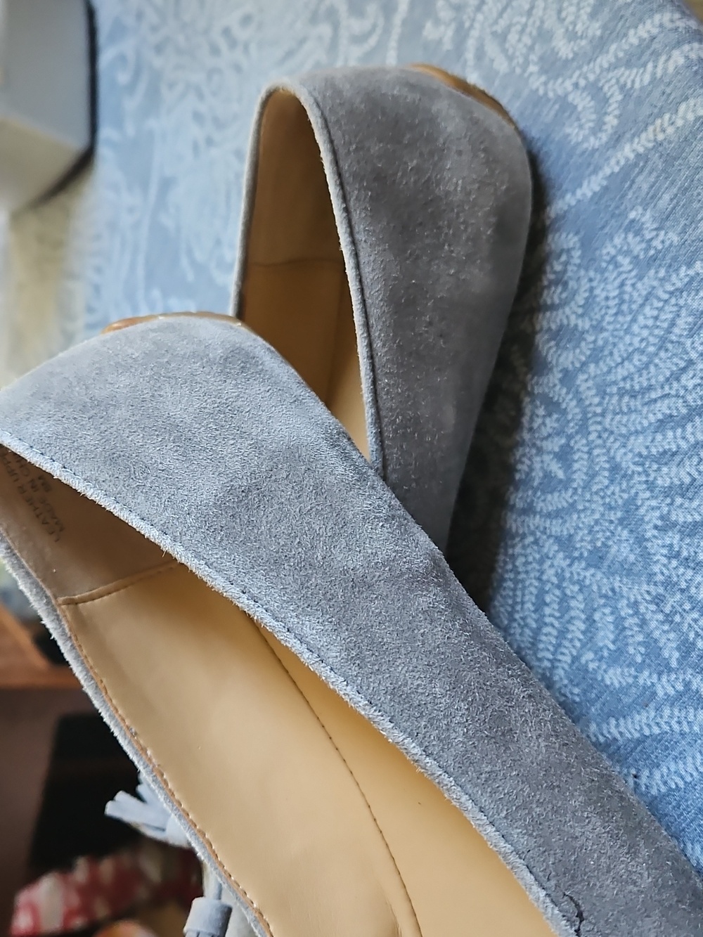 Pale Grey Suede Flats - Picture 3 of 4